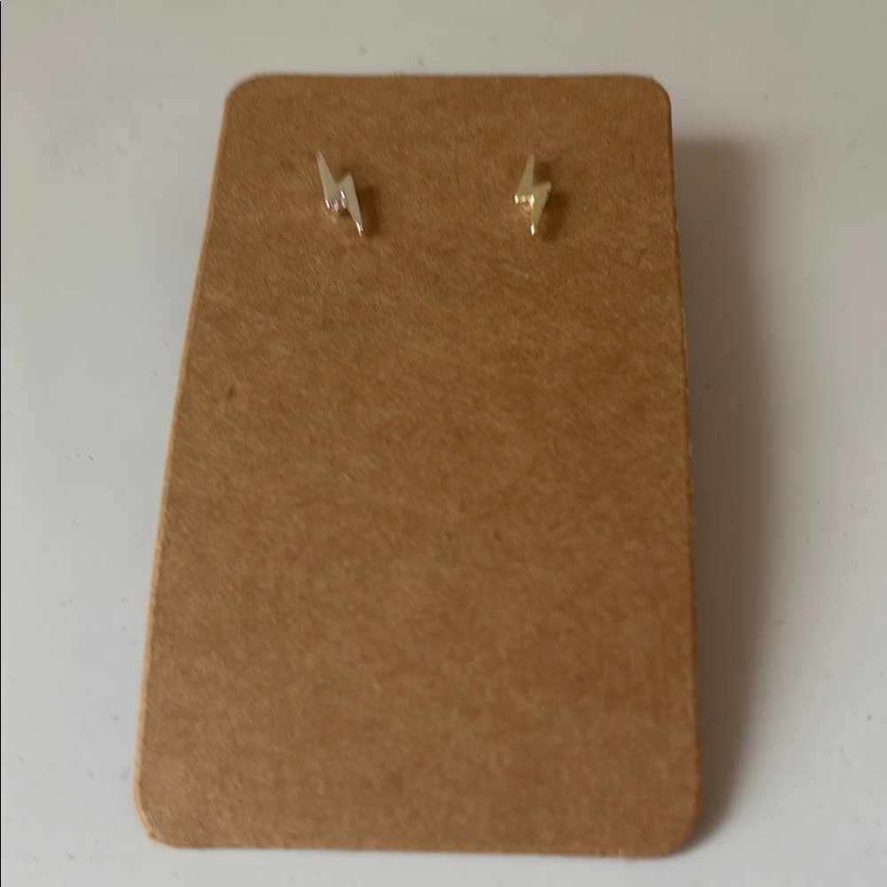 Lauren Conrad Silver colored Lightning Bolt Stud Earrings NWOT